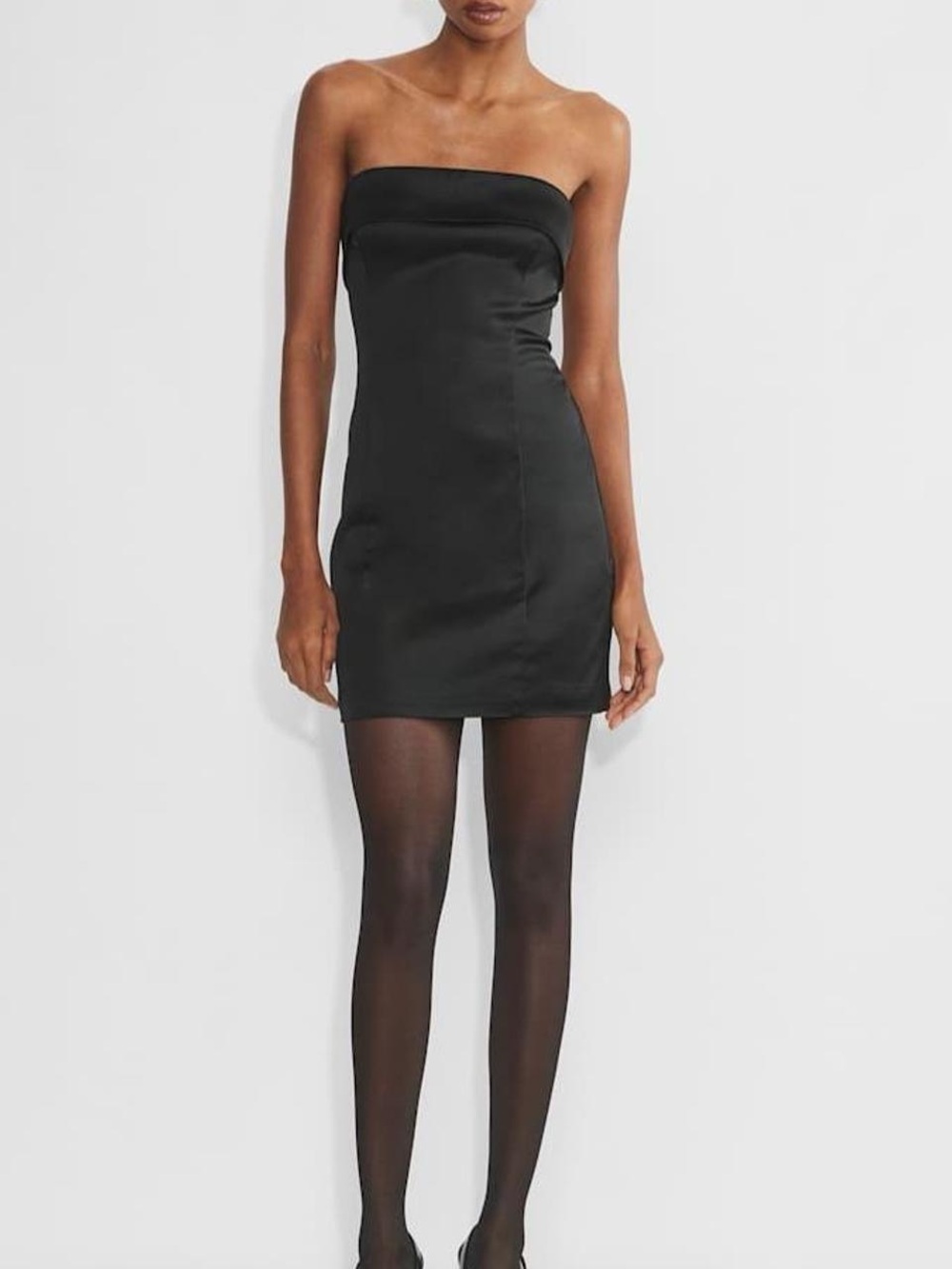 Aritzia Ten Shimmer Satin Strapless Tube Dress